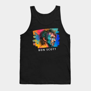 vector art a colorful paint illustration of Bon Scott Tank Top